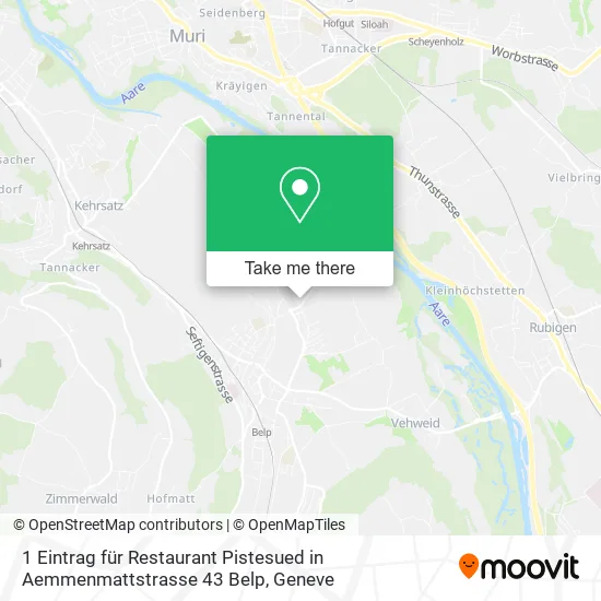 1 Eintrag für Restaurant Pistesued in Aemmenmattstrasse 43 Belp map