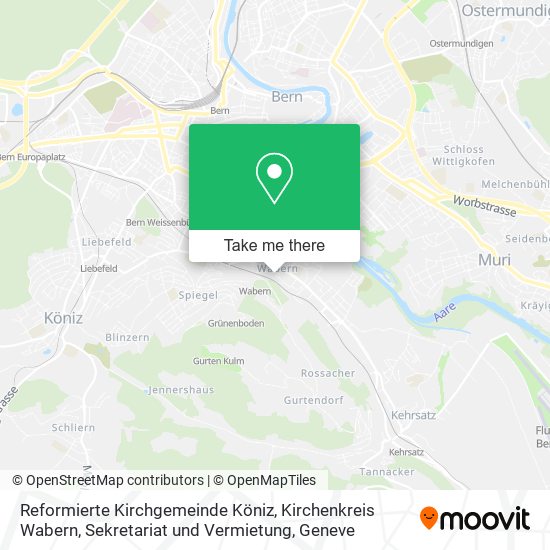 Reformierte Kirchgemeinde Köniz, Kirchenkreis Wabern, Sekretariat und Vermietung map