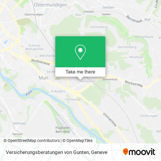 Versicherungsberatungen von Gunten map