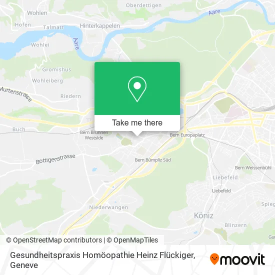 Gesundheitspraxis Homöopathie Heinz Flückiger map