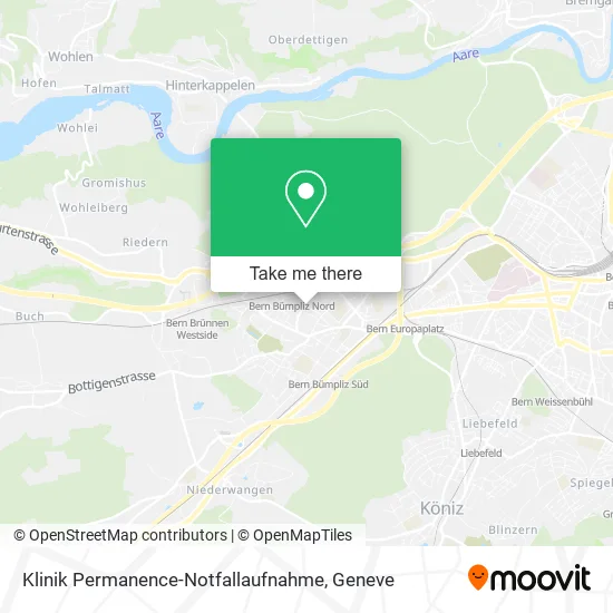 Klinik Permanence-Notfallaufnahme map