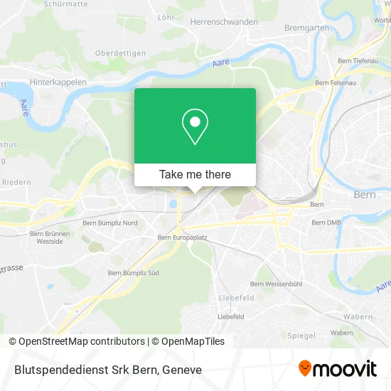 Blutspendedienst Srk Bern map