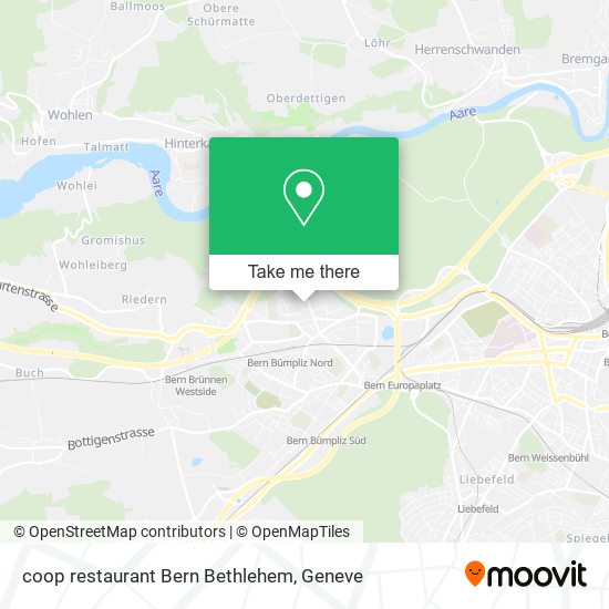 coop restaurant Bern Bethlehem map