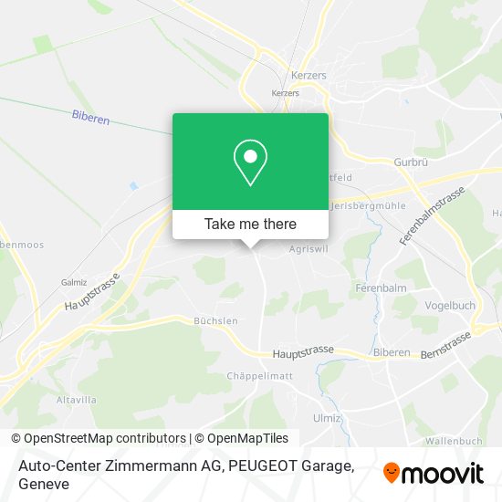 Auto-Center Zimmermann AG, PEUGEOT Garage map