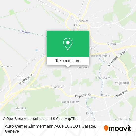 Auto-Center Zimmermann AG, PEUGEOT Garage map