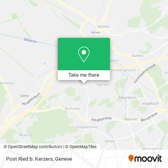 Post Ried b. Kerzers map