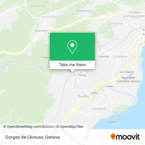 Gorges de L'Areuse map