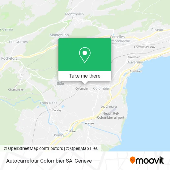 Autocarrefour Colombier SA map