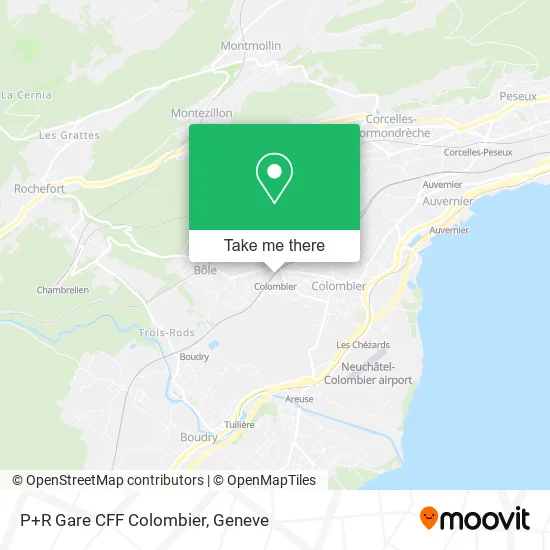 P+R Gare CFF Colombier map