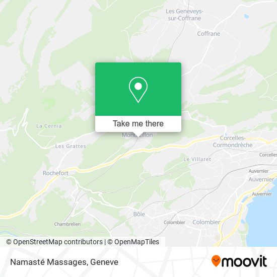 Namasté Massages map