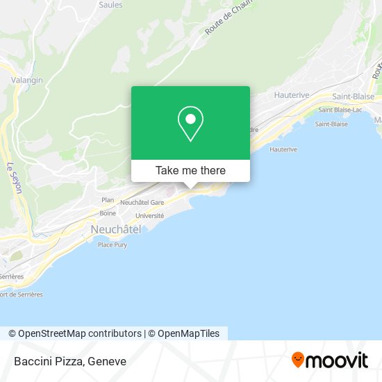 Baccini Pizza map