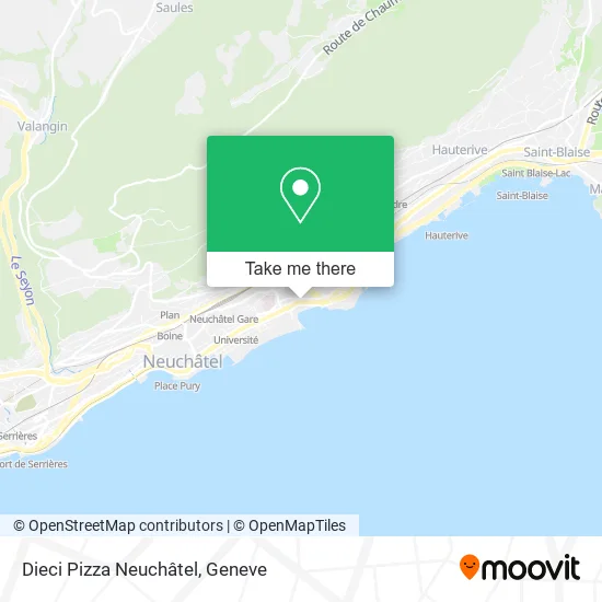 Dieci Pizza Neuchâtel map