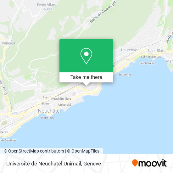 Université de Neuchâtel Unimail map