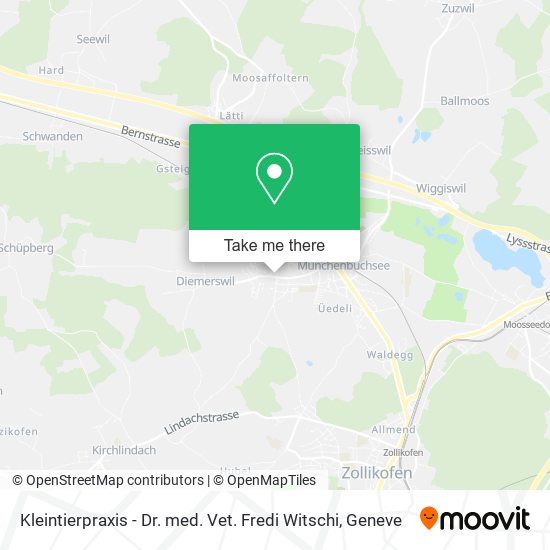 Kleintierpraxis - Dr. med. Vet. Fredi Witschi map