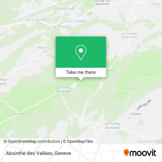 Absinthe des Vallées map