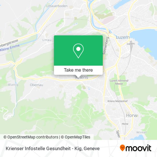 Krienser Infostelle Gesundheit - Kig map