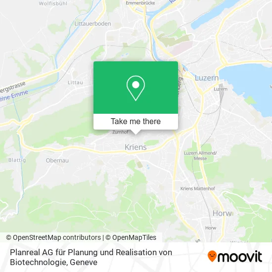 Planreal AG für Planung und Realisation von Biotechnologie map