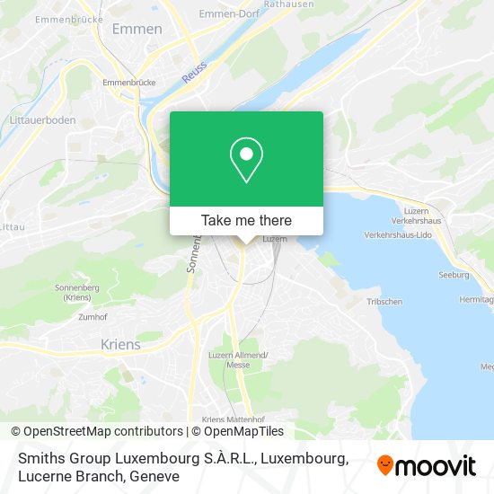 Smiths Group Luxembourg S.À.R.L., Luxembourg, Lucerne Branch map