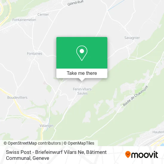 Swiss Post - Briefeinwurf Vilars Ne, Bâtiment Communal map