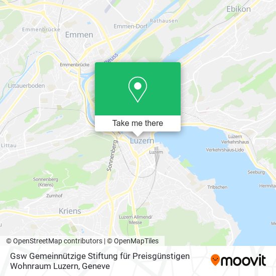 Gsw Gemeinnützige Stiftung für Preisgünstigen Wohnraum Luzern map