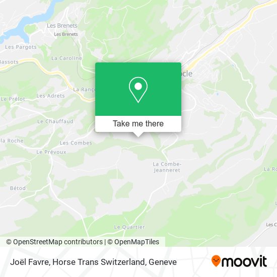 Joël Favre, Horse Trans Switzerland map