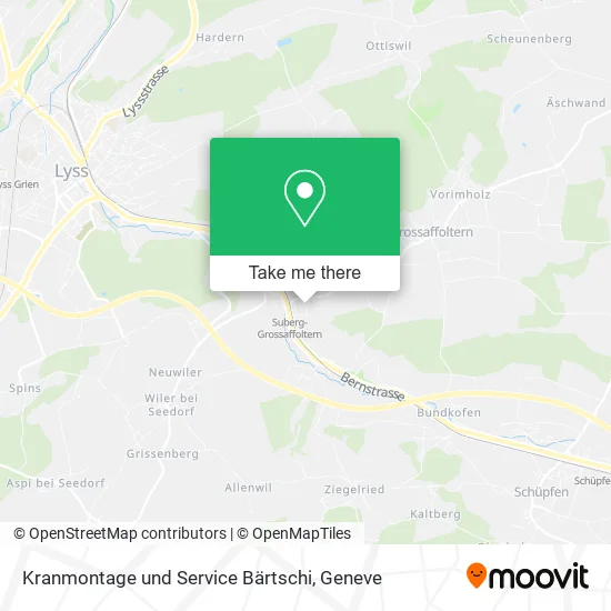 Kranmontage und Service Bärtschi map