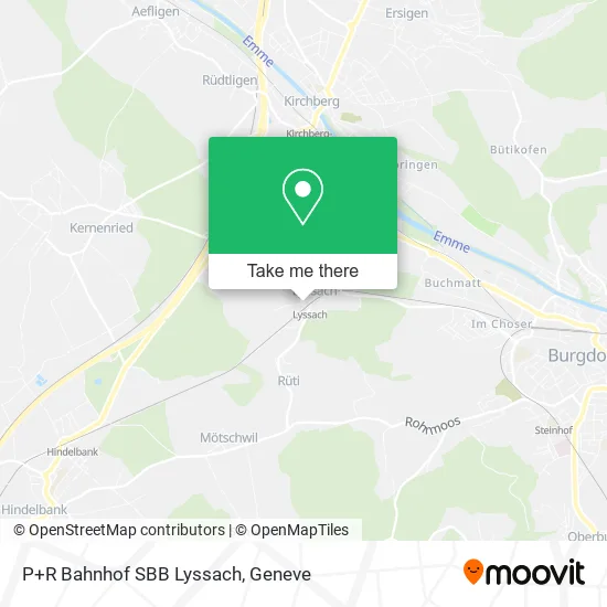 P+R Bahnhof SBB Lyssach map