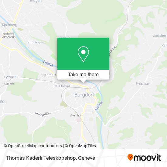 Thomas Kaderli Teleskopshop map