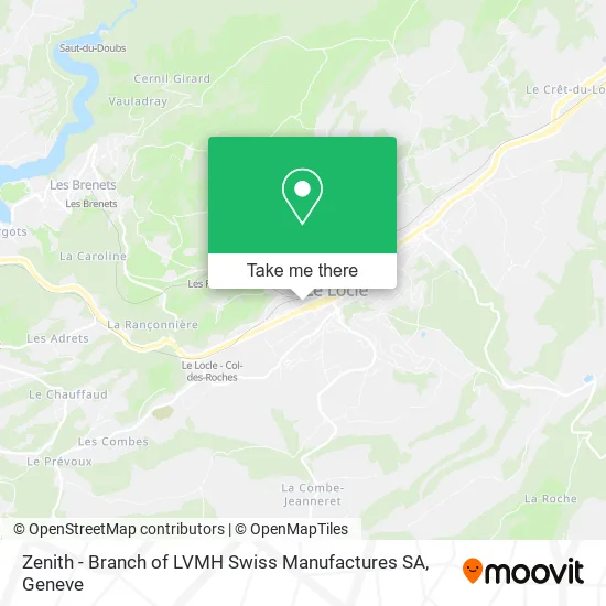 Zenith - Branch of LVMH Swiss Manufactures SA map