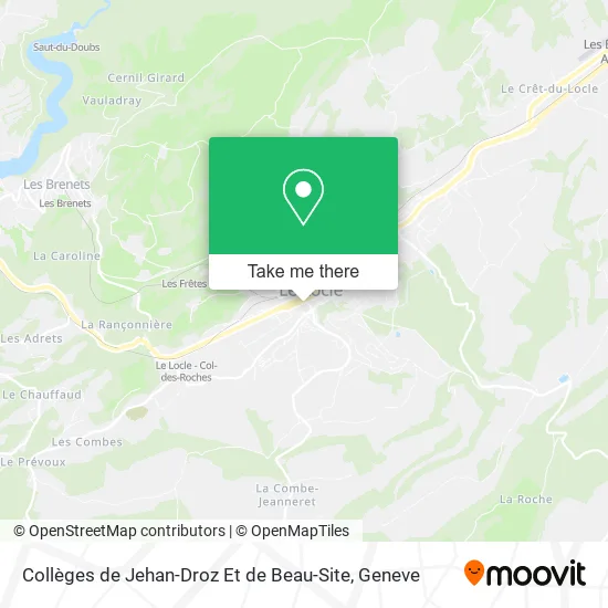 Collèges de Jehan-Droz Et de Beau-Site map