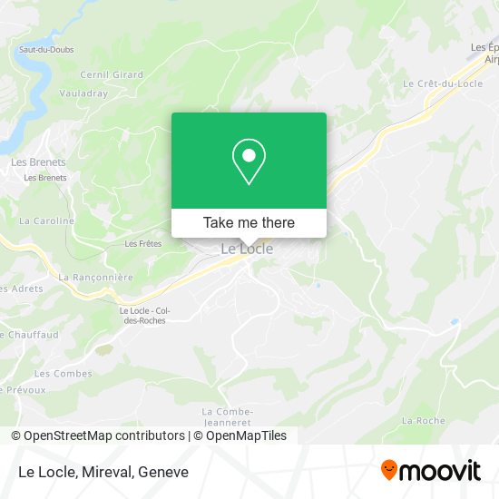 Le Locle, Mireval map