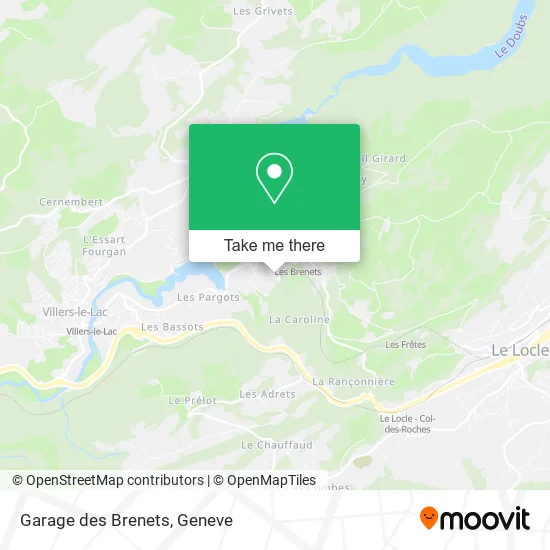 Garage des Brenets map
