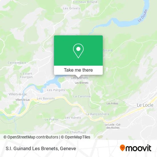 S.I. Guinand Les Brenets map