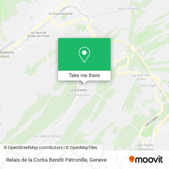 Relais de la Corba Bendit Pétronille map