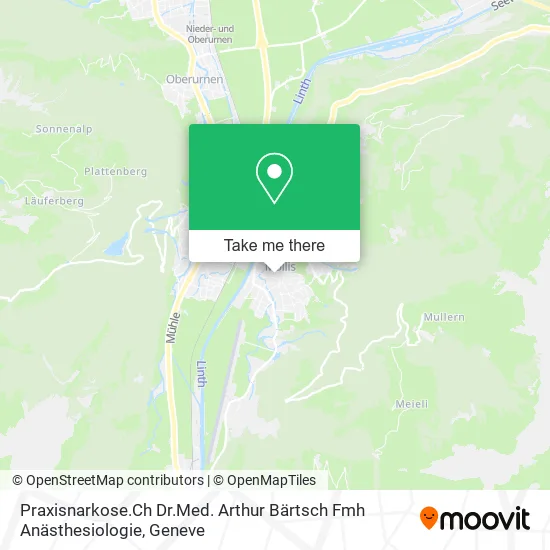 Praxisnarkose.Ch Dr.Med. Arthur Bärtsch Fmh Anästhesiologie map