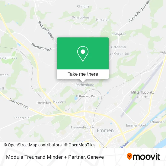 Modula Treuhand Minder + Partner map