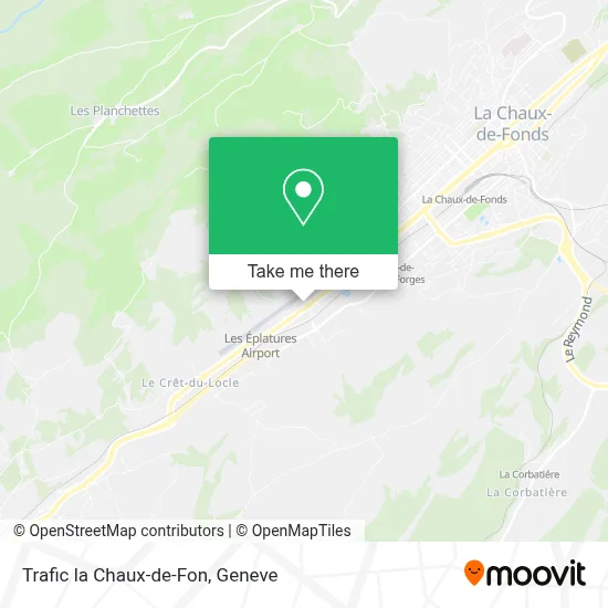 Trafic la Chaux-de-Fon map