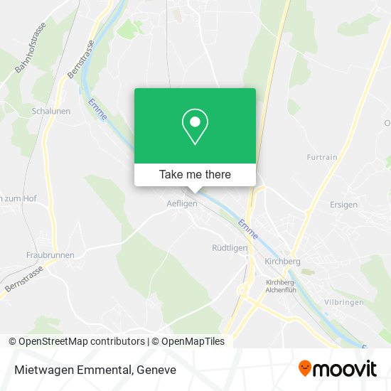 Mietwagen Emmental map