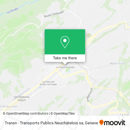 Transn - Transports Publics Neuchâtelois sa map
