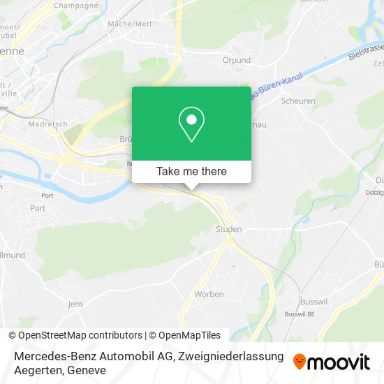 Mercedes-Benz Automobil AG, Zweigniederlassung Aegerten map