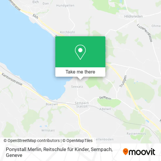 Ponystall Merlin, Reitschule für Kinder, Sempach map