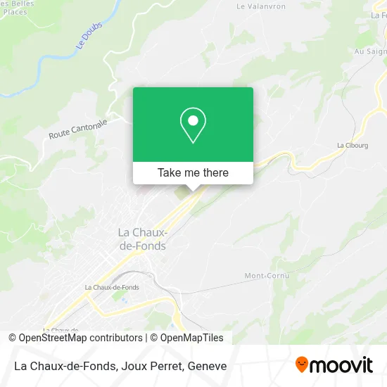 La Chaux-de-Fonds, Joux Perret map