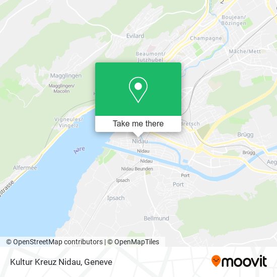 Kultur Kreuz Nidau map