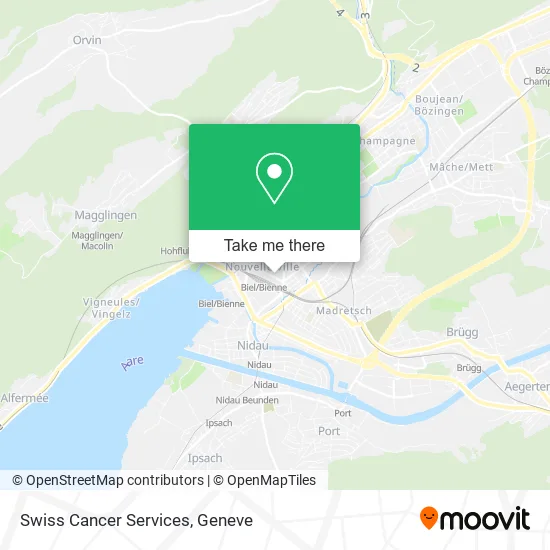Swiss Cancer Services map