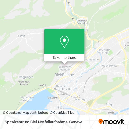 Spitalzentrum Biel-Notfallaufnahme map