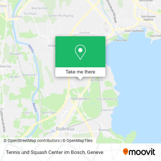Tennis und Squash Center im Bosch map