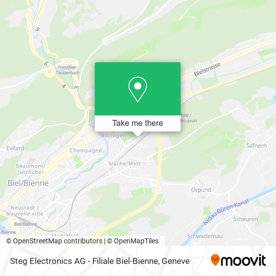 Steg Electronics AG - Filiale Biel-Bienne map