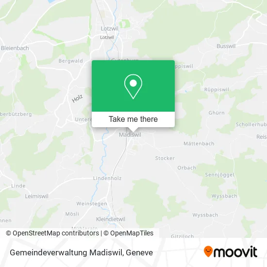 Gemeindeverwaltung Madiswil map