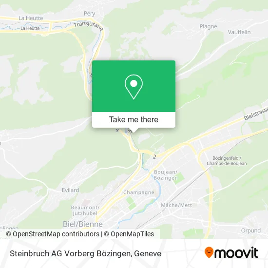 Steinbruch AG Vorberg Bözingen map