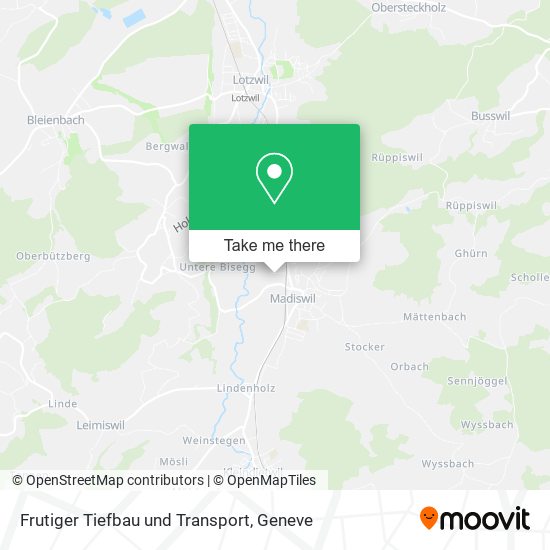 Frutiger Tiefbau und Transport map